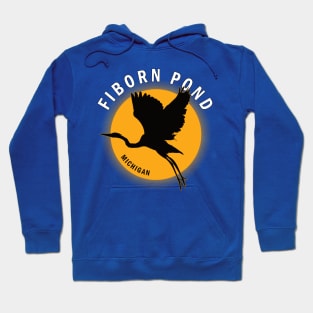 Fiborn Pond in Michigan Heron Sunrise Hoodie